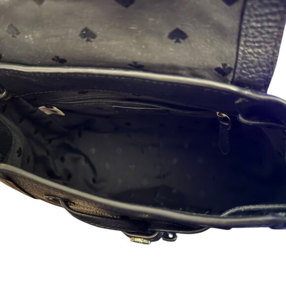 Kate Spade New York Black Pebbled Leather Backpack - Picture 9 of 10